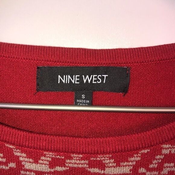 Nine West Red Tan Abstract Sweater Dress size Small - Picture 4 of 6